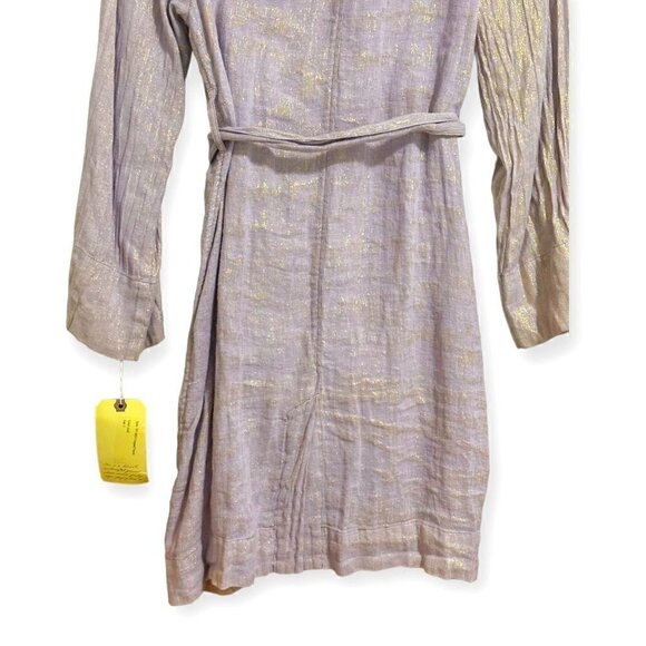 Raquel Allegra Trench Coat in Lilac Metallic, Size 2/M New with tag - Picture 9 of 16